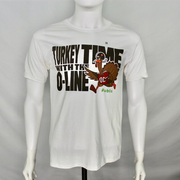 Tampa Bay Buccaneers Boys XL Turkey Time With The O-line T-shirt Without Tags - Picture 2 of 10